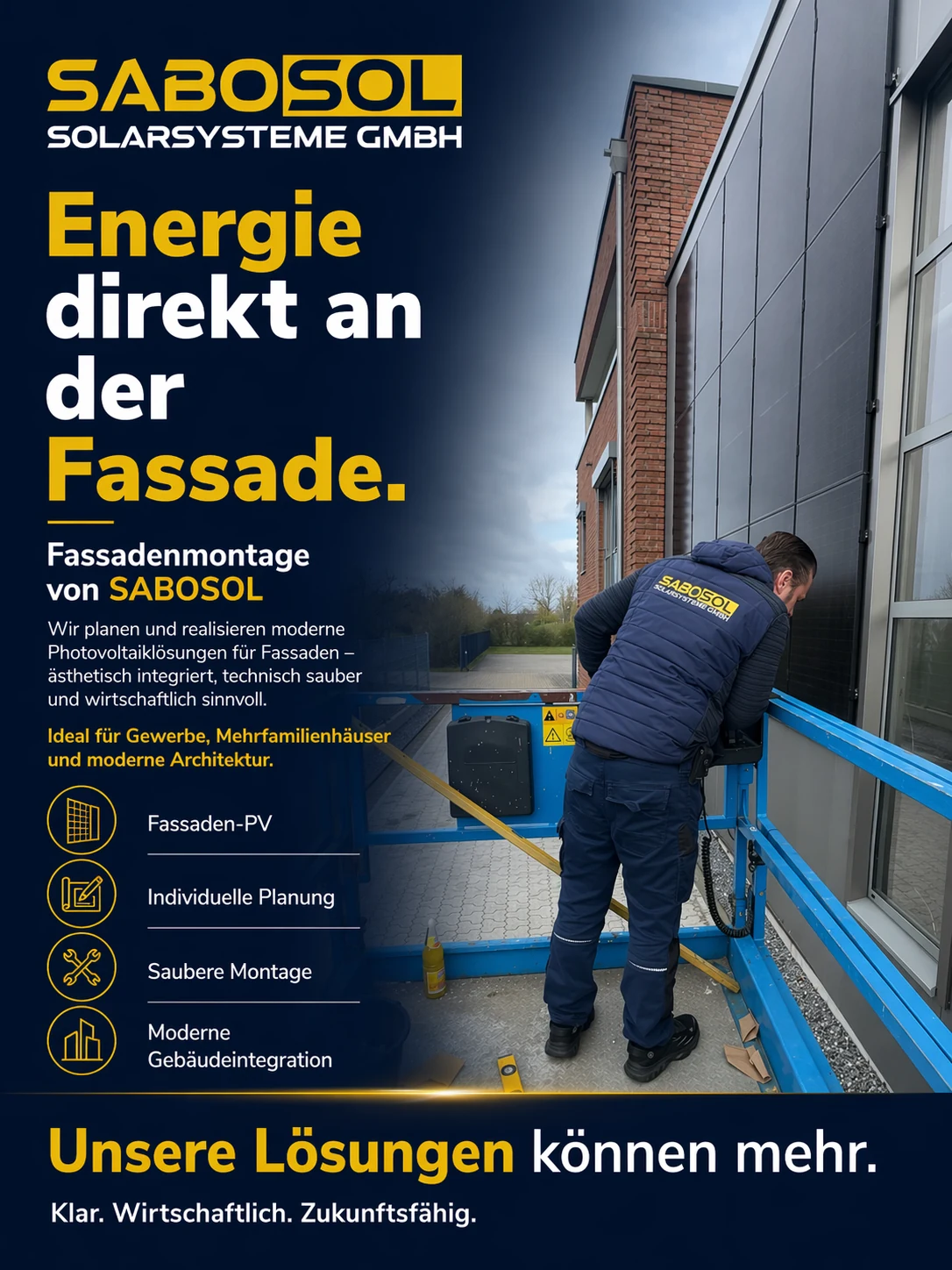 SABOSOL Fassadenmontage für Photovoltaik