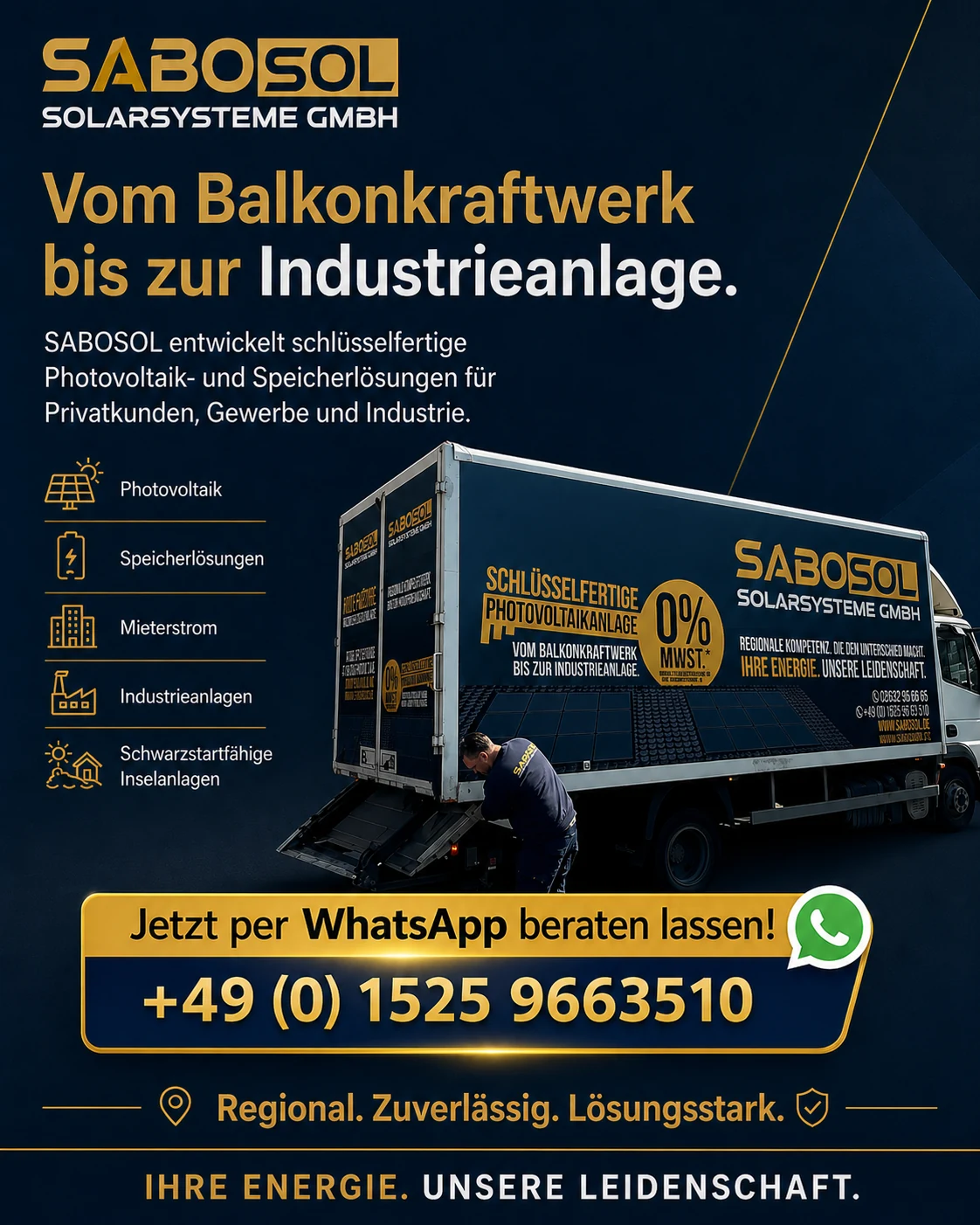 SABOSOL vom Balkonkraftwerk bis zur Industrieanlage
